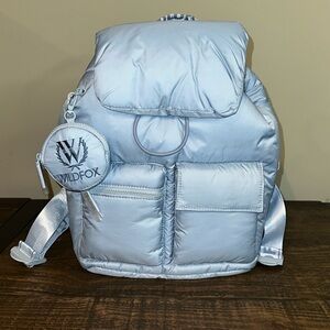 WILDFOX Parachute Nylon Backpack w/Change Purse Light Blue
